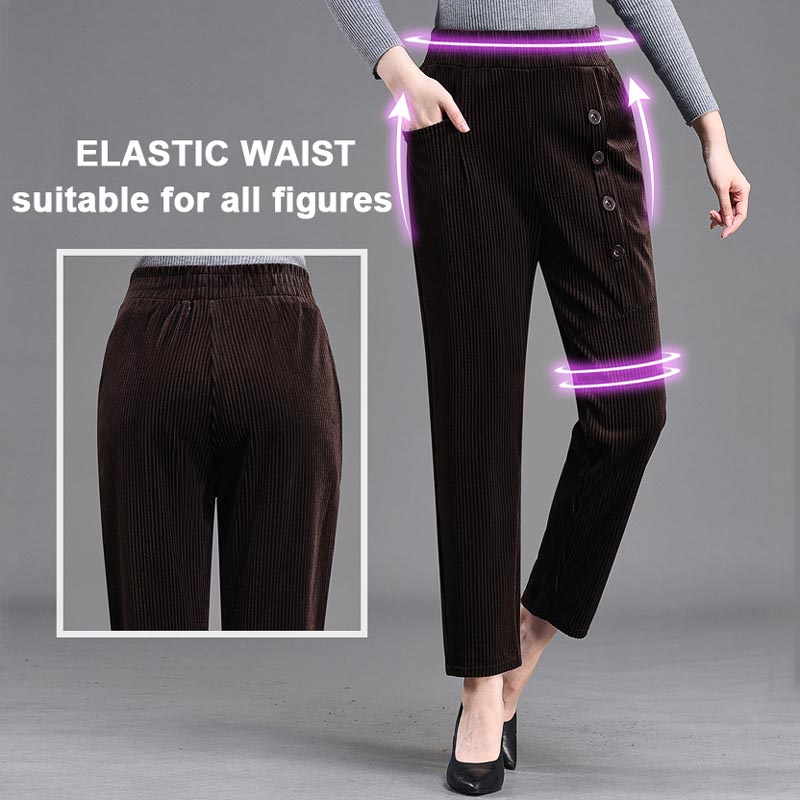 ⏳Time-Limited Special⏰Women's High Waist Corduroy Warm Pants