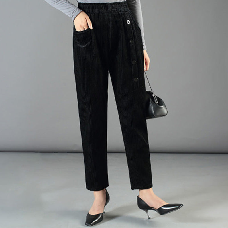 ⏳Time-Limited Special⏰Women's High Waist Corduroy Warm Pants