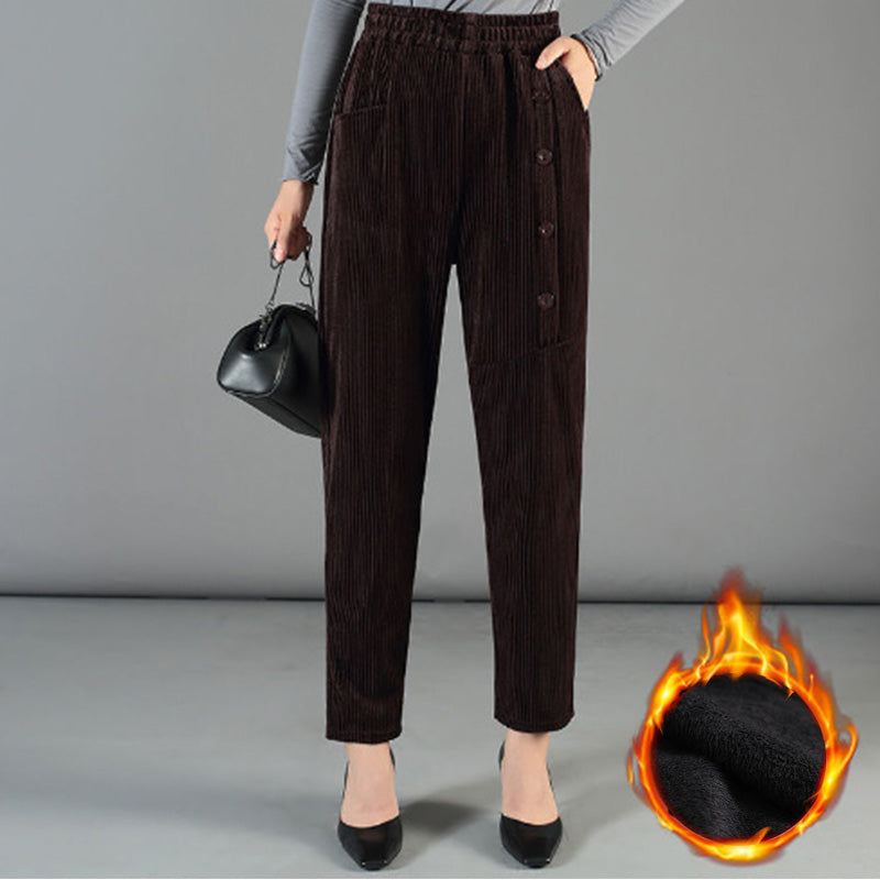⏳Time-Limited Special⏰Women's High Waist Corduroy Warm Pants