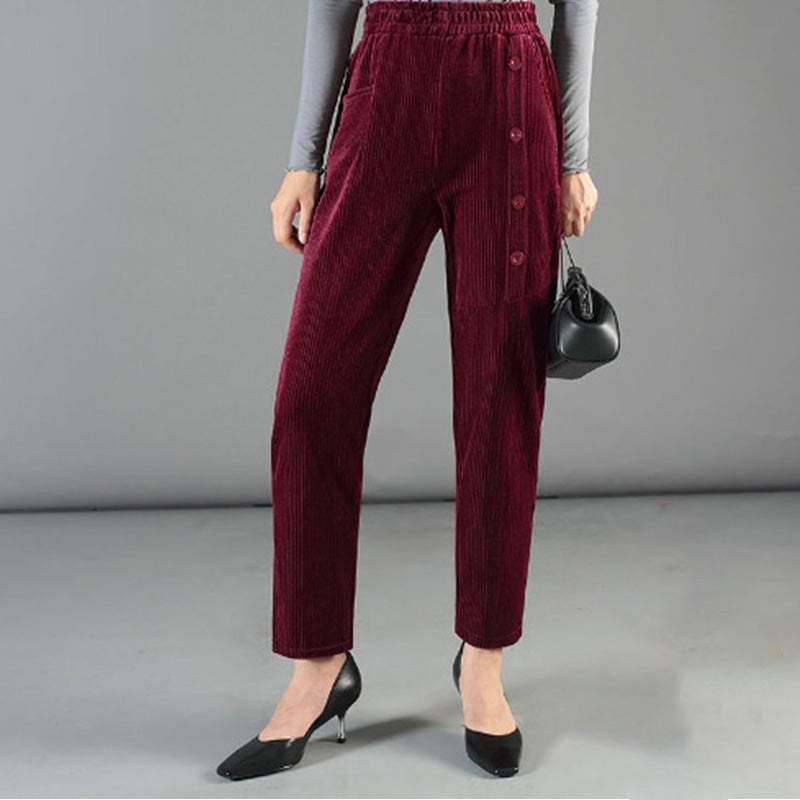 ⏳Time-Limited Special⏰Women's High Waist Corduroy Warm Pants