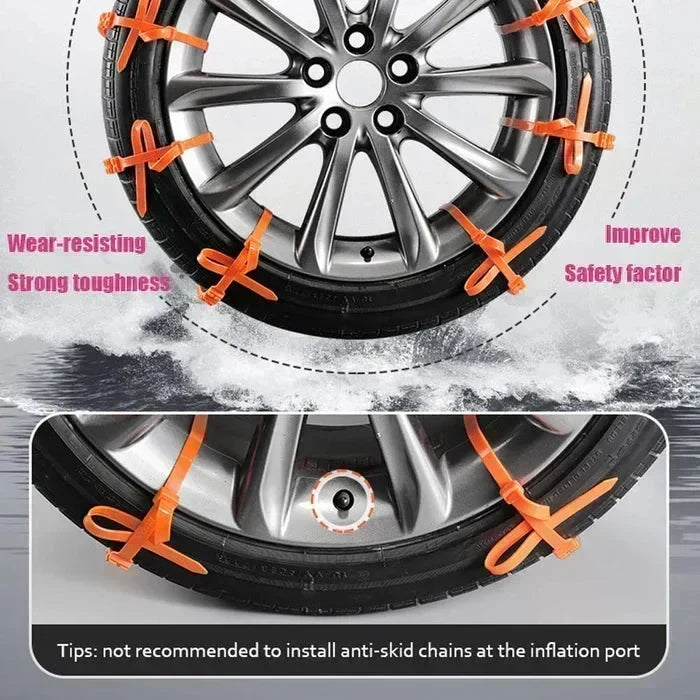 🥳2026 HOT SALE🥳💞50K+ SOLD! 🚗❄️ 50% OFF! Car Anti-Slip Tire Chains – 90-second install, heavy-duty grip, universal fit 18-32", reusable nylon. Safe winter driving! 🛡️💪