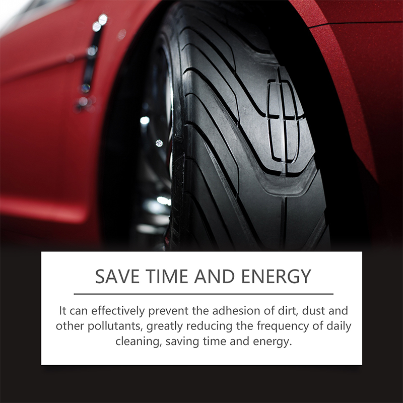 Tire wax – restores black gloss, blocks UV, repels dirt. Easy & quick! 🚗