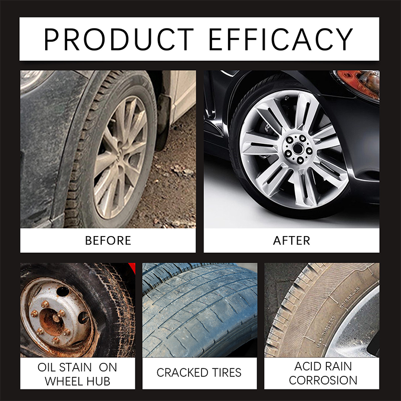 Tire wax – restores black gloss, blocks UV, repels dirt. Easy & quick! 🚗