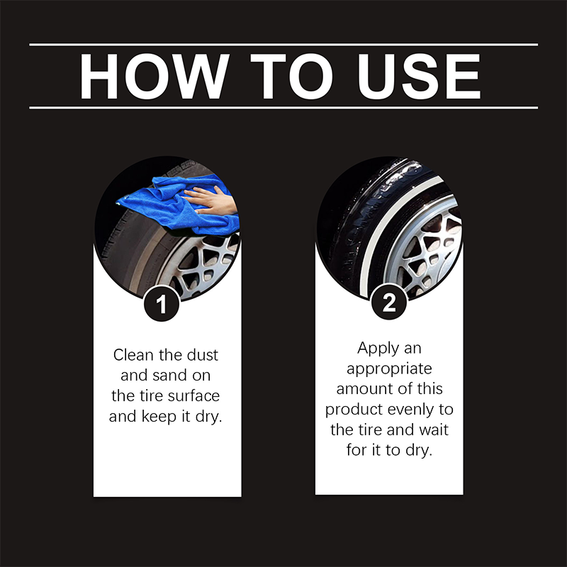Tire wax – restores black gloss, blocks UV, repels dirt. Easy & quick! 🚗