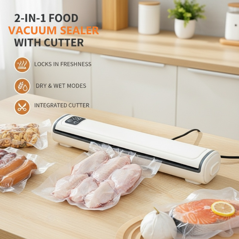🎄 Christmas Special Offer!⚡2-in-1 Food Vacuum Sealer With Cutter✈️Free Shipping✈️