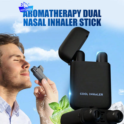 👃 BUY 1 GET 1 FREE! 🌿 Aromatherapy Double Nasal Inhaler – Instant Wake-Up, Fights Drowsiness & Refreshing Scent 🍃