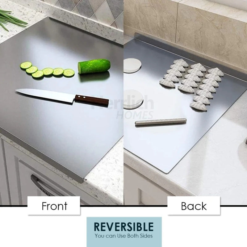 📢📢50% OFF !!⏰👩‍🍳🔪Must‑Have Cooking Tool！🥩🥦Safer, Cleaner & More Convenient!💥304 Stainless Steel Cutting Board