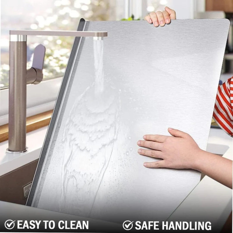 📢📢50% OFF !!⏰👩‍🍳🔪Must‑Have Cooking Tool！🥩🥦Safer, Cleaner & More Convenient!💥304 Stainless Steel Cutting Board