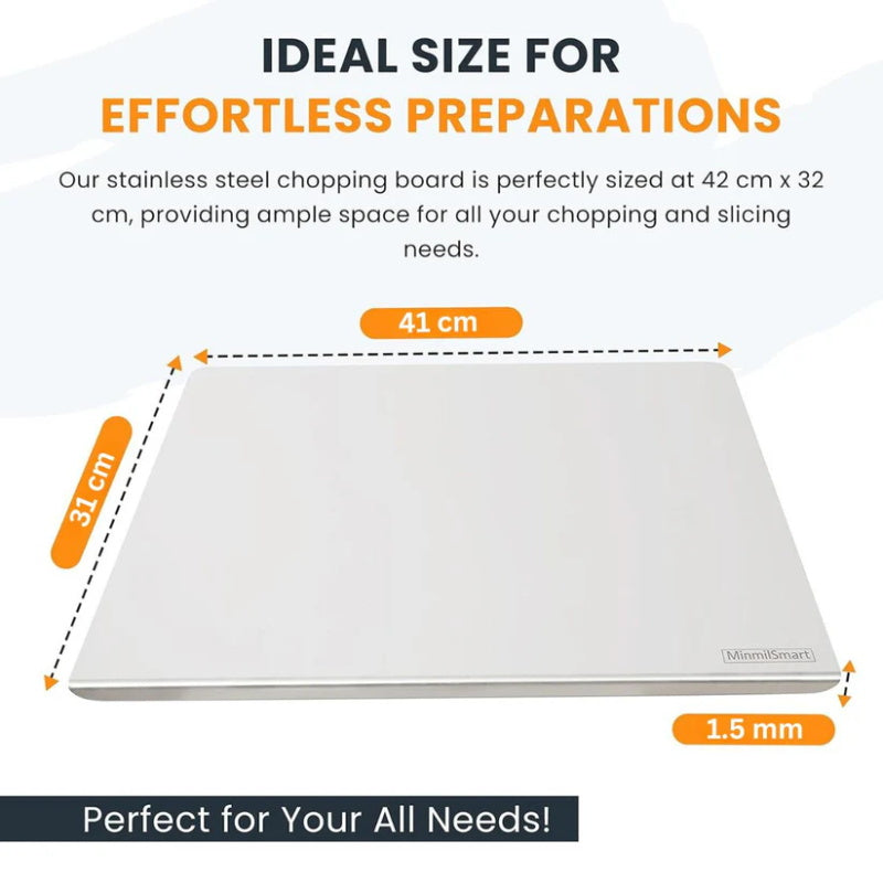 📢📢50% OFF !!⏰👩‍🍳🔪Must‑Have Cooking Tool！🥩🥦Safer, Cleaner & More Convenient!💥304 Stainless Steel Cutting Board