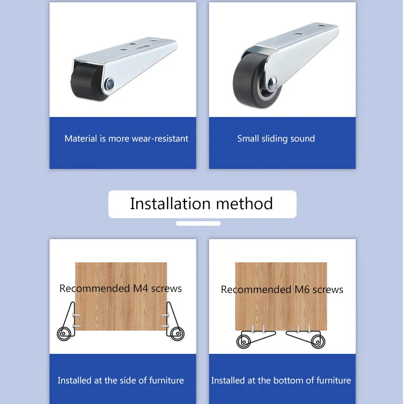 Smooth & Silent Caster Wheels – Precision Mobility! Glide Effortlessly, Hear Nothing. ✨