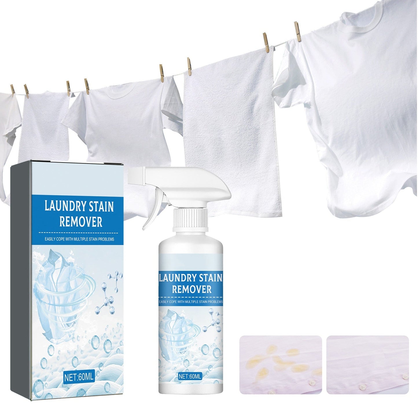🏆 Last Day Special Price !!! 🔥Buy 2 Get 1 Free🔥Powerful Laundry Stain Remover Spray