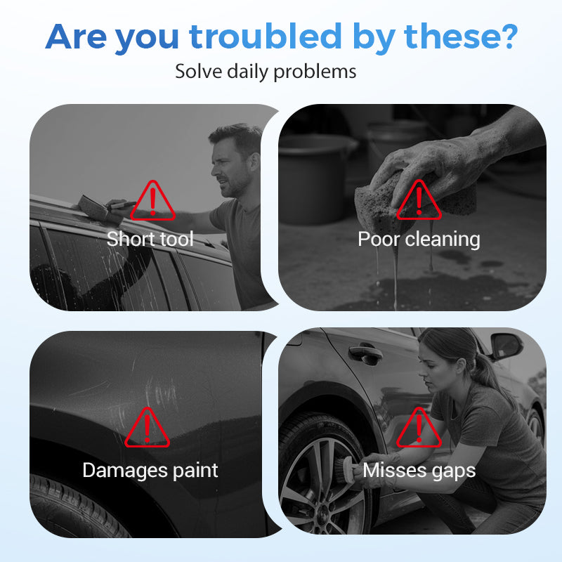 🚗 Extendable Car Wash Brush – 60" Long Handle, 360° Clean! ✨ Reach higher, scrub smarter – gentle on paint, tough on dirt! 🧼💦