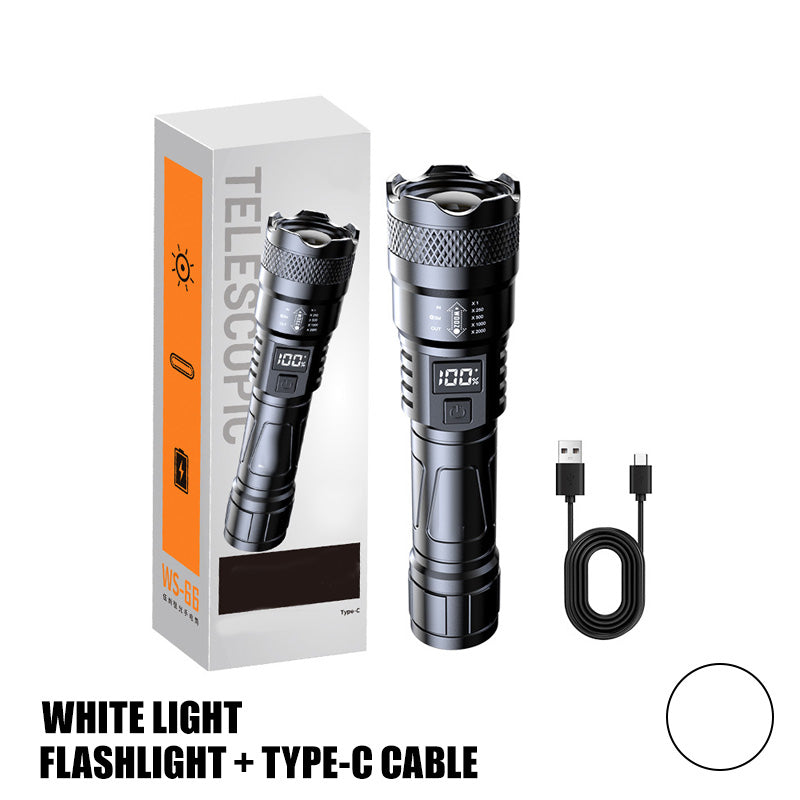 🔦 LED Strong Light Retractable Flashlight | Zoomable Beam & Adjustable Length🚀
