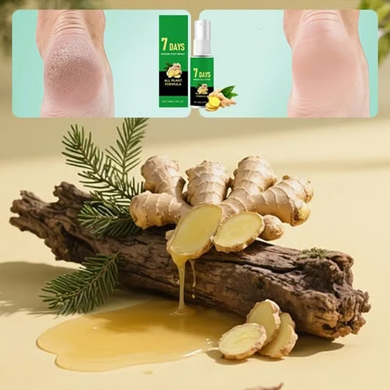 🔥LAST DAY - BUY 1 GET 1 FREE!🏆FootGlow 7-Day Ginger Foot Exfoliating Spray🌿