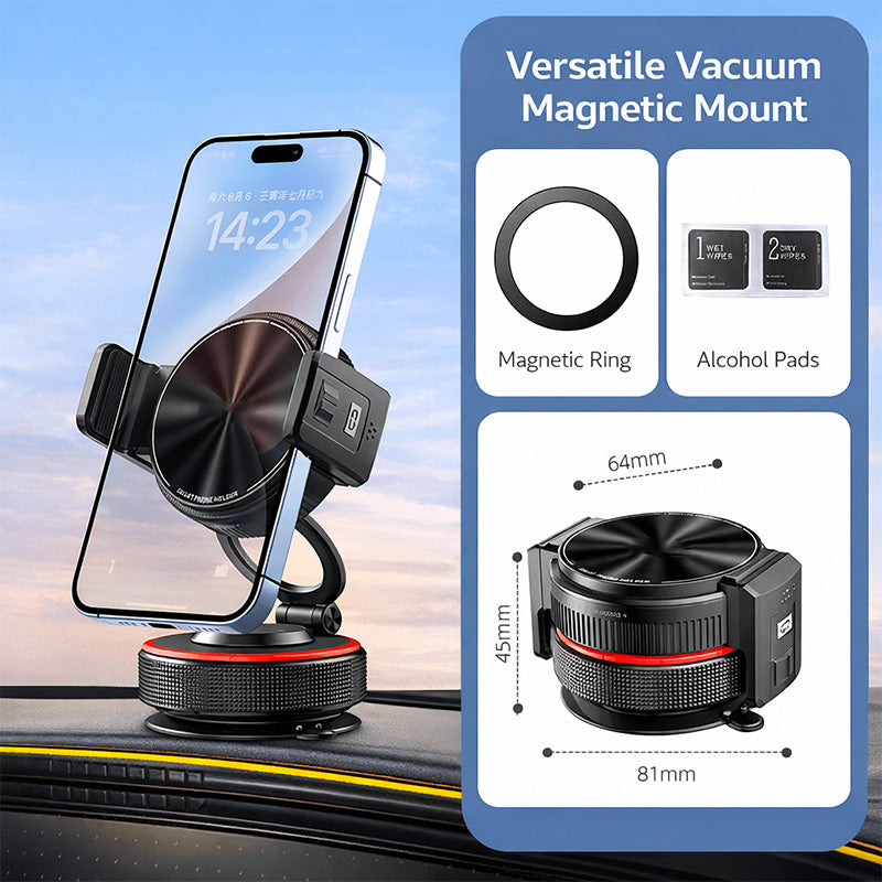Vacuum Suction Magnetic Car Phone Holder