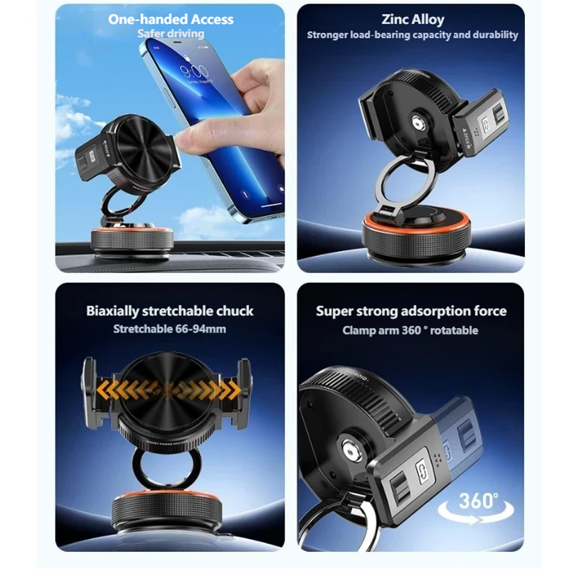 Vacuum Suction Magnetic Car Phone Holder