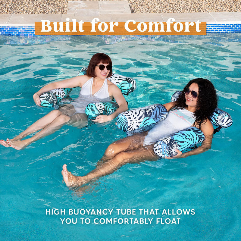 💺 50% OFF NOW! 🌴 Inflatable Floating Chair – Tropical Leaf & Ultra-Light 260g 🌊
