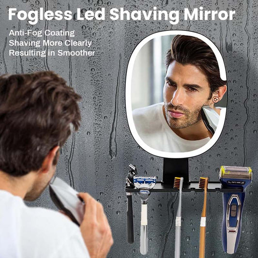 Fogless Shaving Mirror with Organizer Shelf