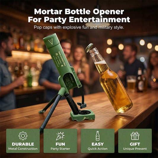 🔥2026 New Arrival 50% OFF! -🚀 51mm Beer Bottle Mortar Bottle Opener 🍻– Novelty Cap-Launching Desk & Bar Accessory🔥