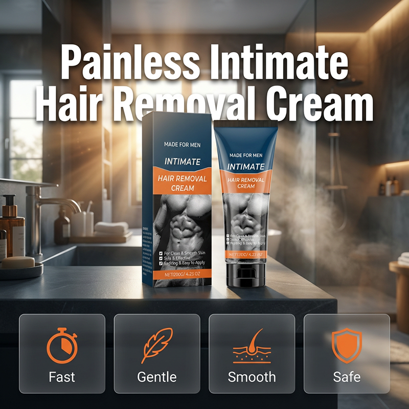 🪒 Crème dépilatoire – Homme • Zones intimes | **Formule apaisante • Sans odeur agressive