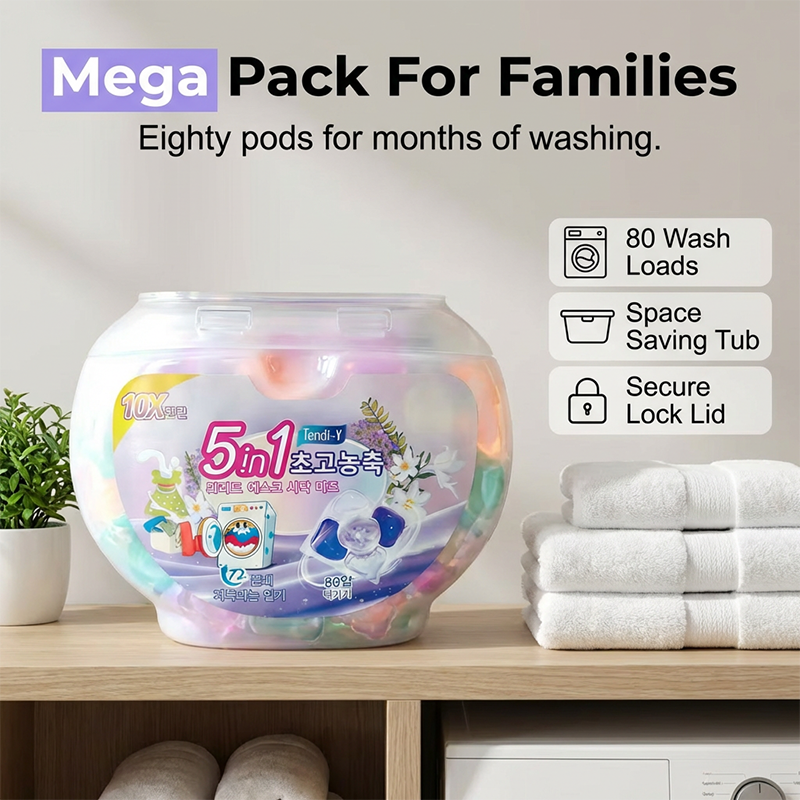 ✨2026 Hot Sale 50% OFF🔥5-in-1 White Musk Laundry Detergent Pods（80PCS）