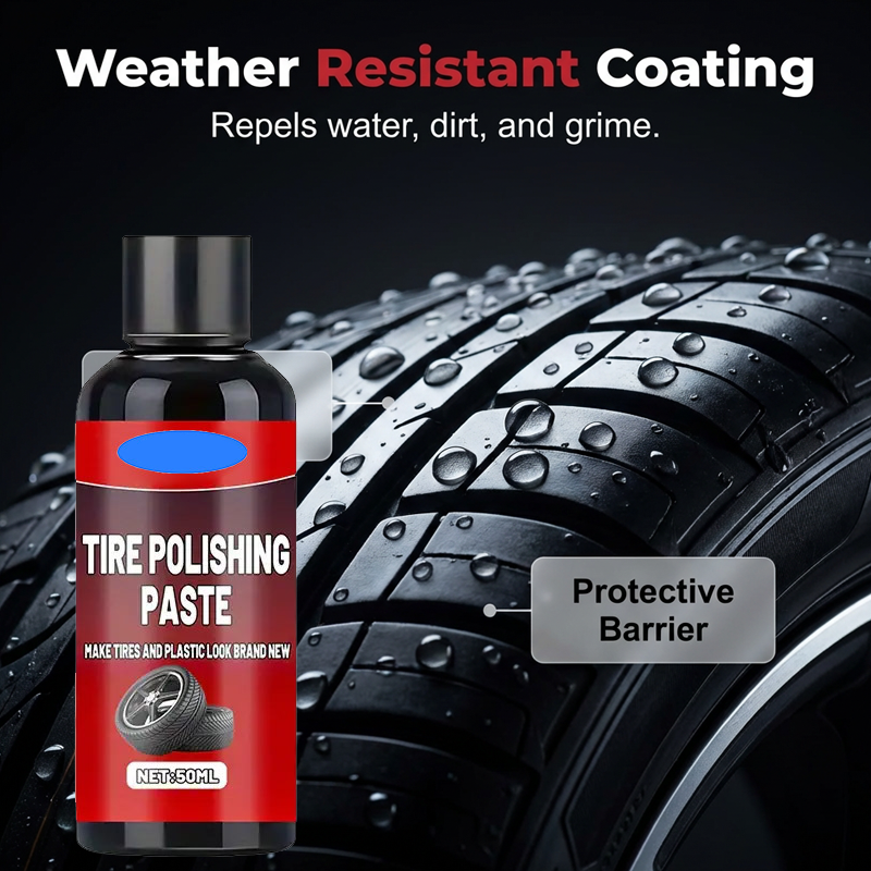 🖤 Instant Black Tire Polishing Paste – Darker, Deeper, Wetter Shine in One Wipe! ✨🚗