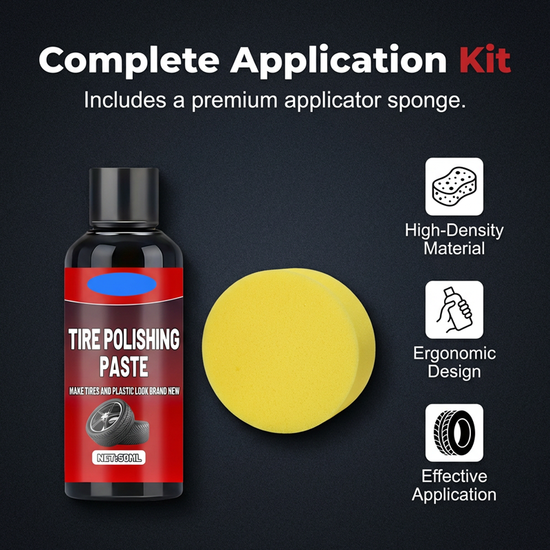 🖤 Instant Black Tire Polishing Paste – Darker, Deeper, Wetter Shine in One Wipe! ✨🚗