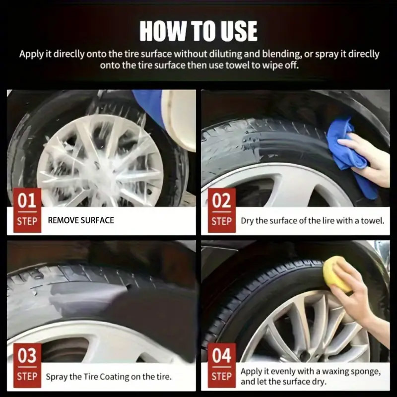 🖤 Instant Black Tire Polishing Paste – Darker, Deeper, Wetter Shine in One Wipe! ✨🚗