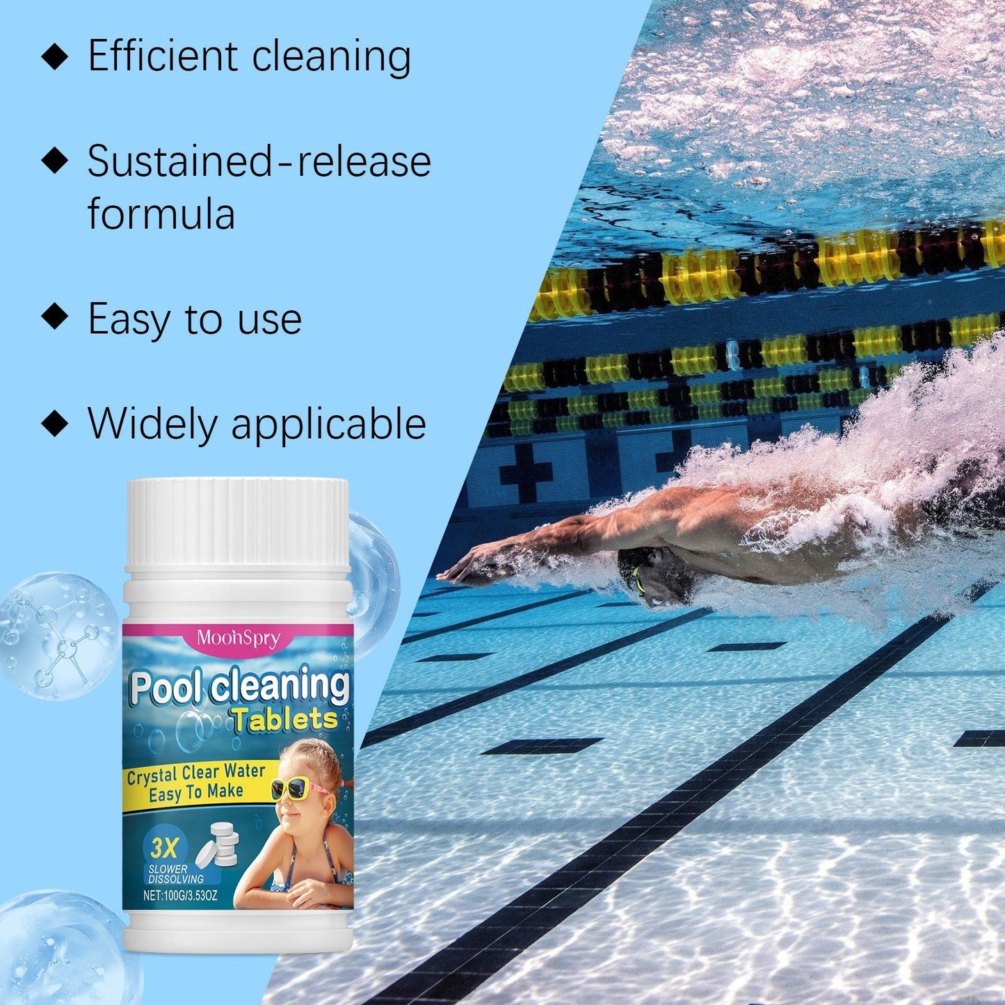 🏊‍♂️ Pool Cleaning Tablets for Crystal Clear Water – Drop, Dissolve, Dive In! 🌊✨