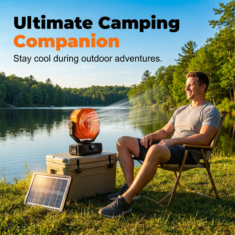 🌞 Solar Portable Misting Camping Fan – Chill Anywhere, Off the Grid! ⛺💨 Cool mist + wide oscillation + remote control – your ultimate outdoor comfort companion. 🔋🌀