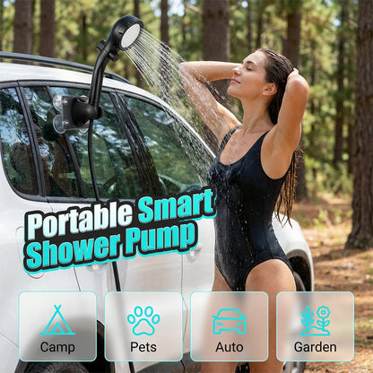 Smart Portable Shower Pump for Travel & Home
