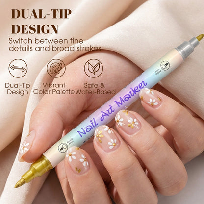 🔥50% off⏰Nail art pen set with two tips