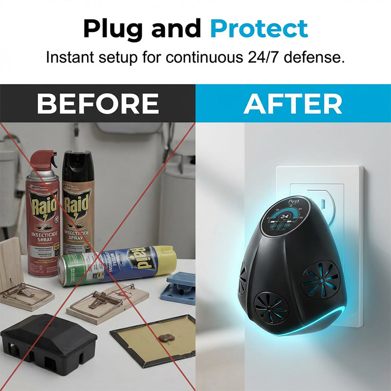 🔊 Ultrasonic Smart Pest Repeller – Plug It In, Pests Check Out! 🚫🐭 *No chemicals, no noise – just a pest‑free home 24/7.* 🛡️✨
