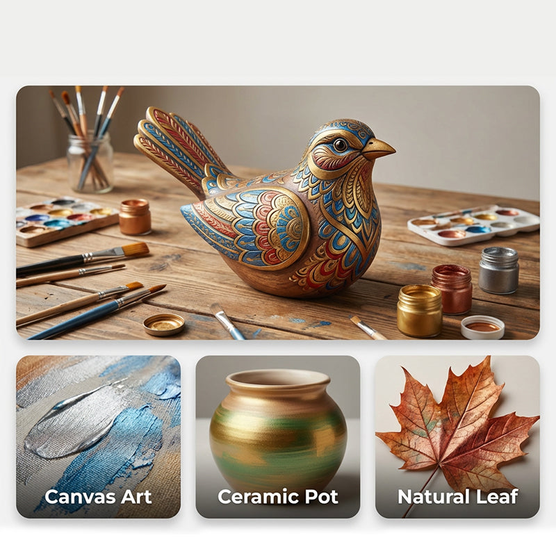 Vibrant Metallic Art Paint - Fast Drying & Rust Prevention