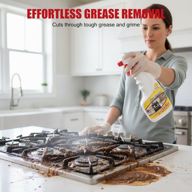 🧼 Powerful Kitchen Degreaser – Spray, Wipe, Shine – No Rinse Needed! 🍳✨ Tough on grease, gentle on surfaces – your kitchen’s new best friend. 💪🧽