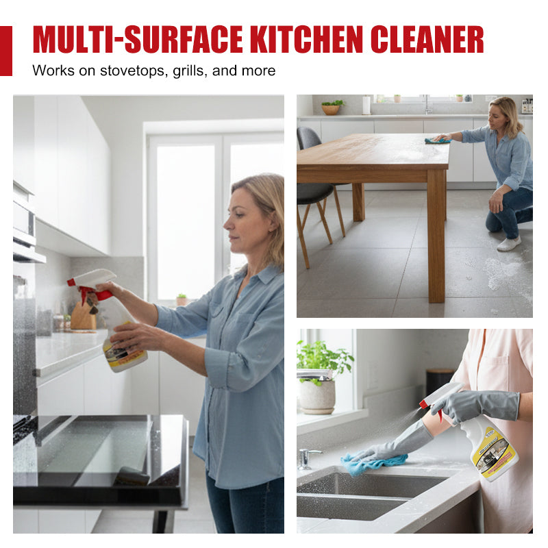 🧼 Powerful Kitchen Degreaser – Spray, Wipe, Shine – No Rinse Needed! 🍳✨ Tough on grease, gentle on surfaces – your kitchen’s new best friend. 💪🧽