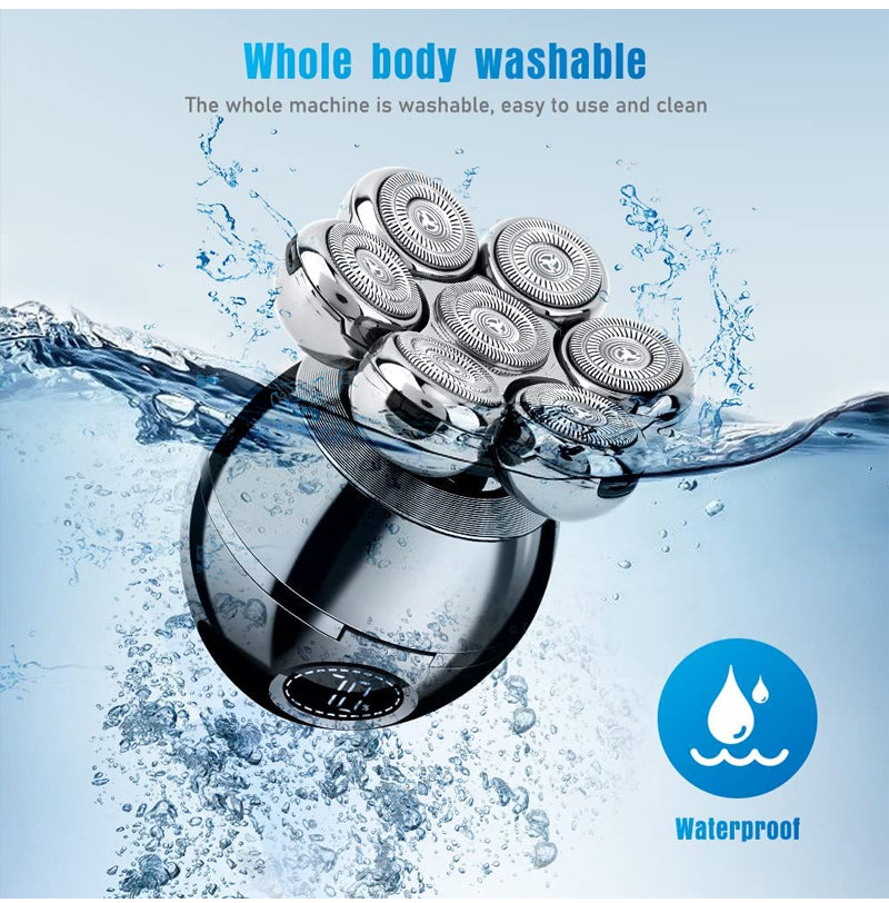 💪7D Floating Shaver Set | 5-in-1 Multifunctional⚡ Wireless Charging + LED Battery Indicator🚿 Wet/Dry Use · Washable🪐 Portable for Travel