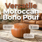 🛋️ Moroccan boho pouf – waterproof synthetic, space-saving storage, embroidery stitching. Easy to carry. 50% OFF! ✨