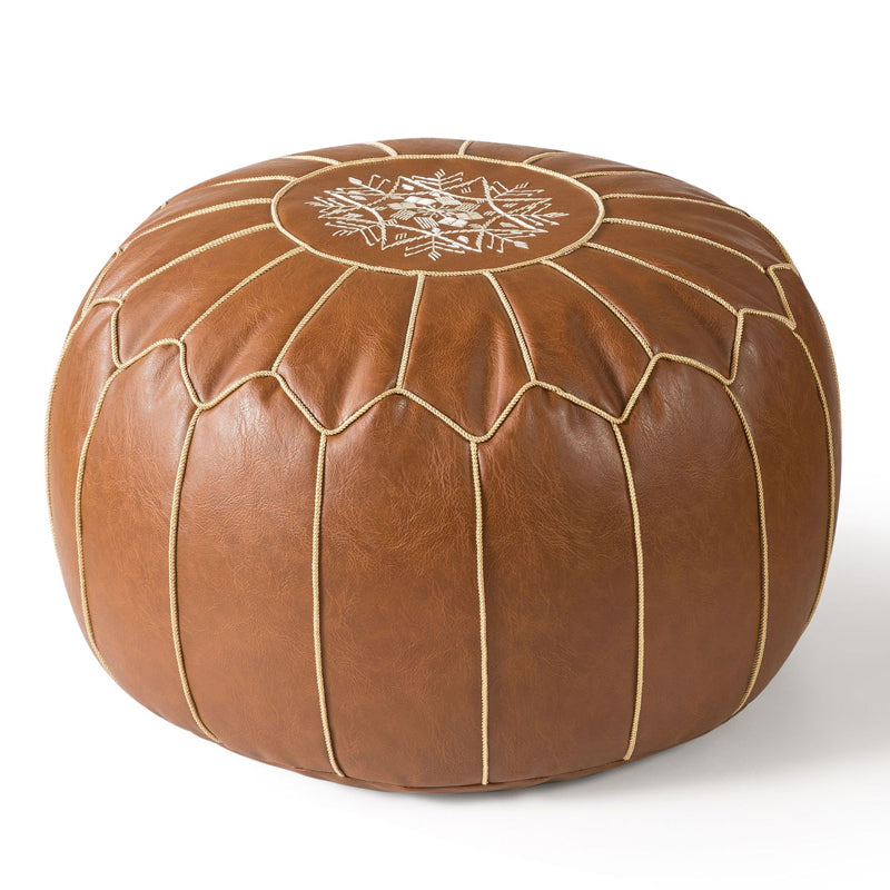 🛋️ Moroccan boho pouf – waterproof synthetic, space-saving storage, embroidery stitching. Easy to carry. 50% OFF! ✨
