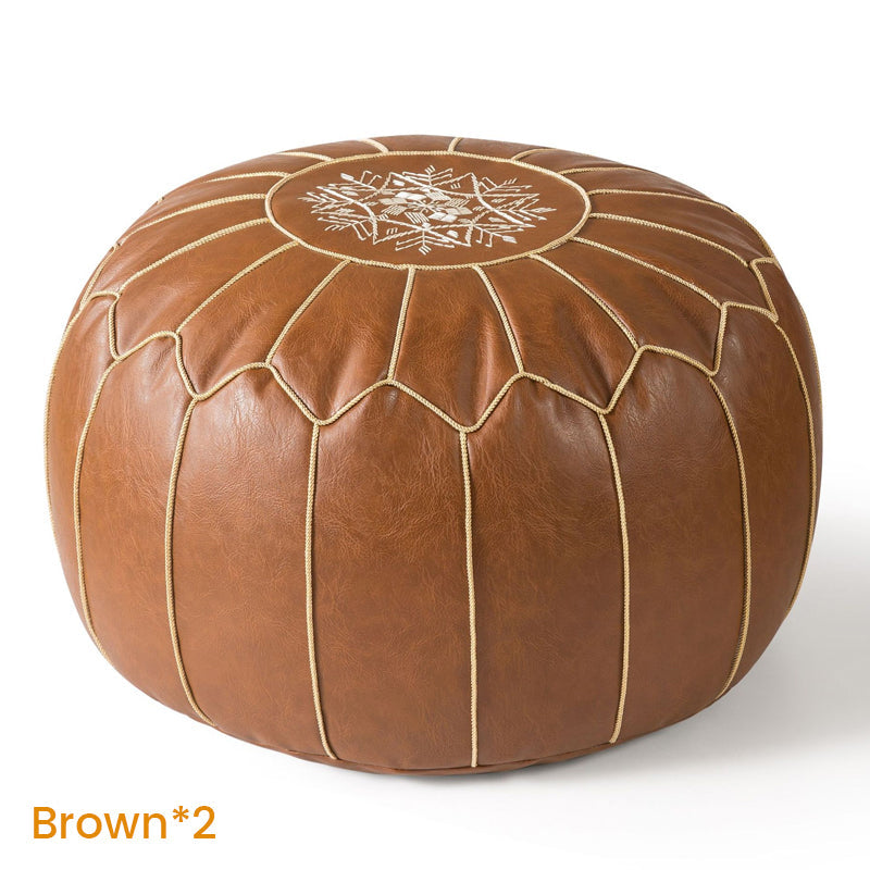 🛋️ Moroccan boho pouf – waterproof synthetic, space-saving storage, embroidery stitching. Easy to carry. 50% OFF! ✨