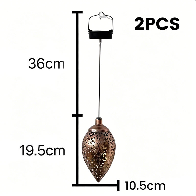 Solar Powered Teardrop Lantern for Garden Decor