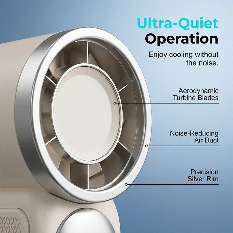 Mini Handheld Fan with LED Display –👍5-Speed Turbo Pocket size Fan.✨USB Rechargeable, High-Speed Cooling for Travel & Makeup. Perfect Gift. Portable Refrigeration