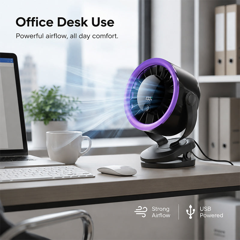 Portable USB Fan with Digital Display