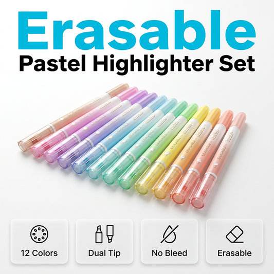 12-Piece No-Bleed Dual Tip Highlighters