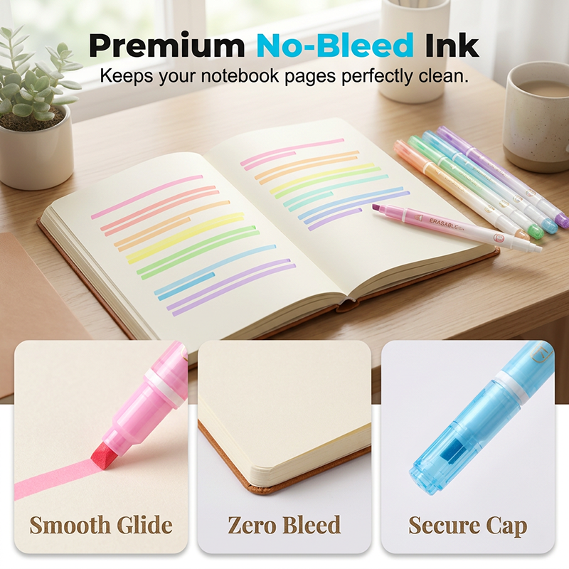 12-Piece No-Bleed Dual Tip Highlighters