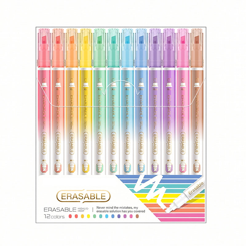 12-Piece No-Bleed Dual Tip Highlighters