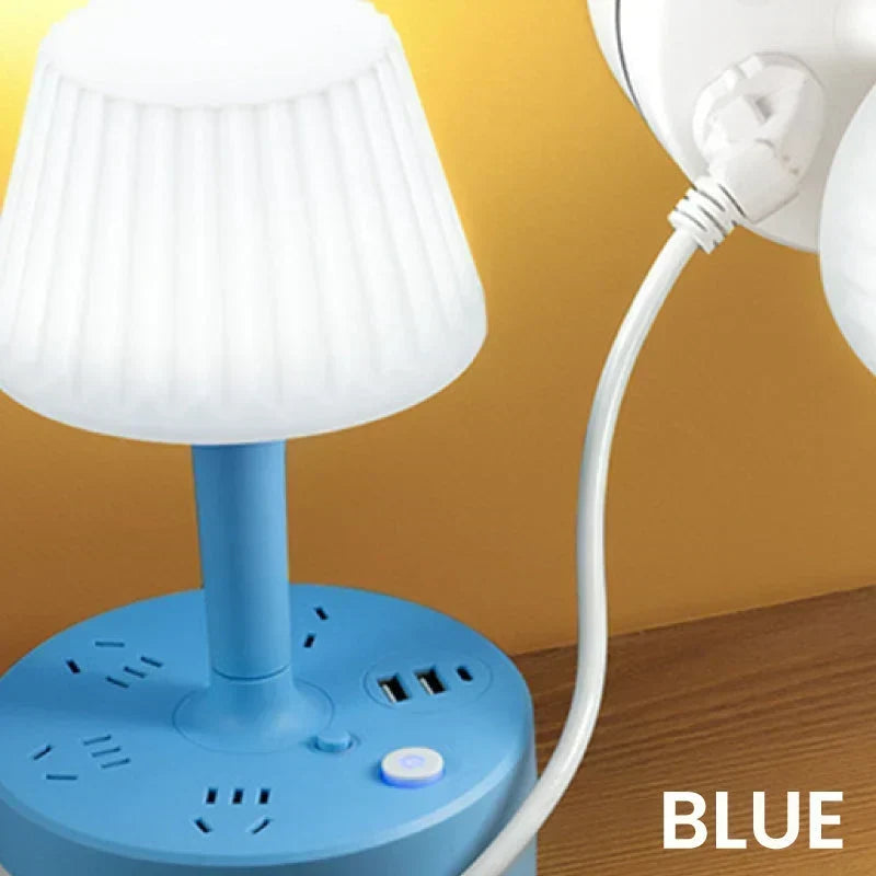 💡🔌 Bedside Lamp with USB & AC Outlets – 50% OFF! 3/4 AC, 2 USB, 1 Type-C – charge devices while you sleep. ⭐🏠