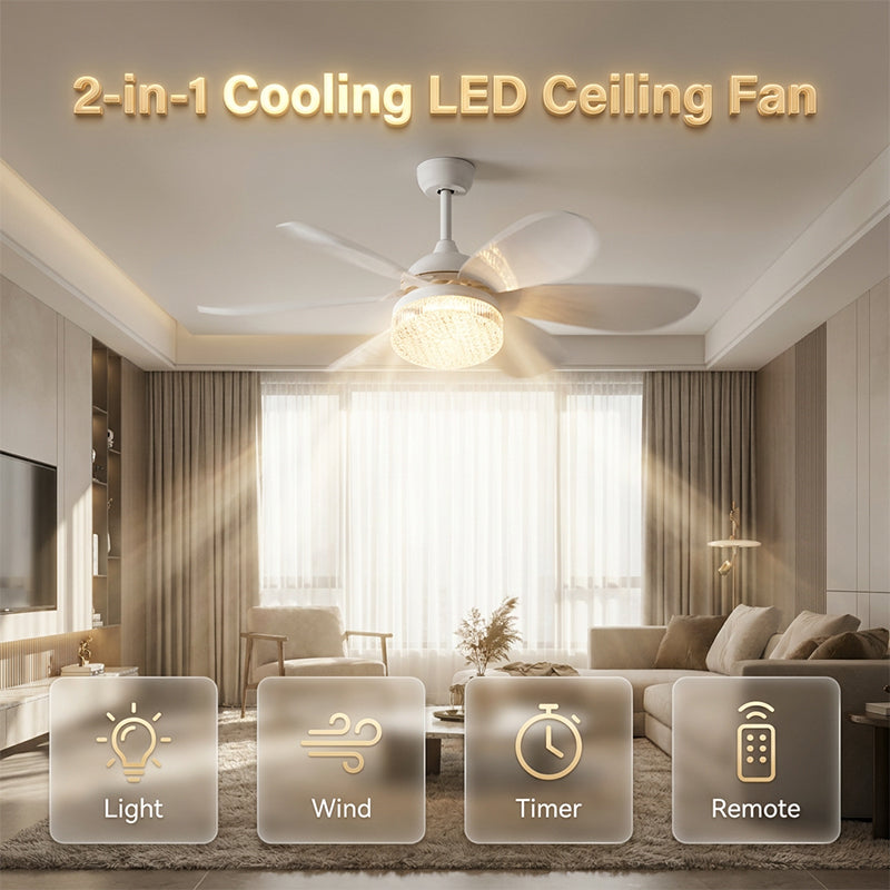 🎁2026 New Arrivals 50% OFF💥2-in-1 Cooling LED Ceiling Fan