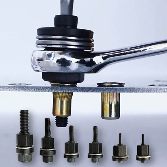 🎉 2026 Sale — Over 29,000 Sold!🔧Rivet Gun Head & Nutsert Cap Set – Heavy-Duty Steel, Portable Kit 🛠️