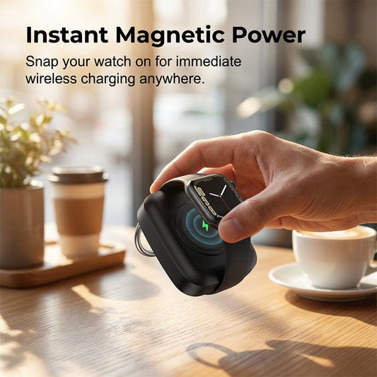 ⌚🔋 Smartwatch power bank – wireless charger, 1200mAh, compact & stylish!